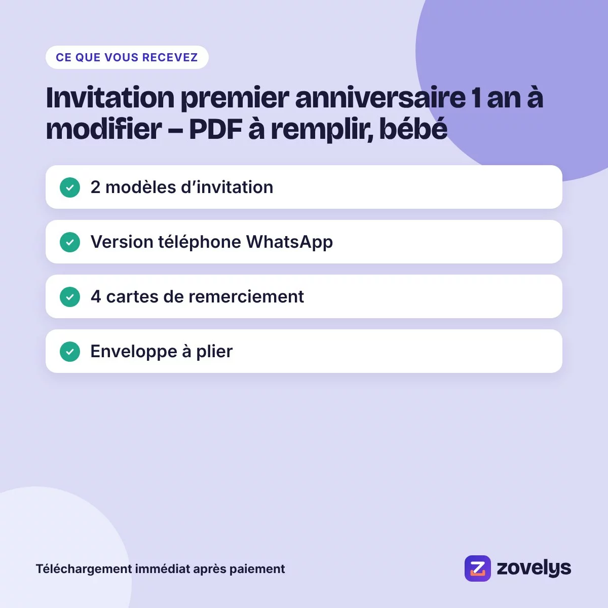 Invitation premier anniversaire 1 an à modifier – PDF à remplir, bébé – aperçu 4