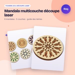 Mandala multicouche découpe laser – 6 modèles × 5 couches, SVG DXF