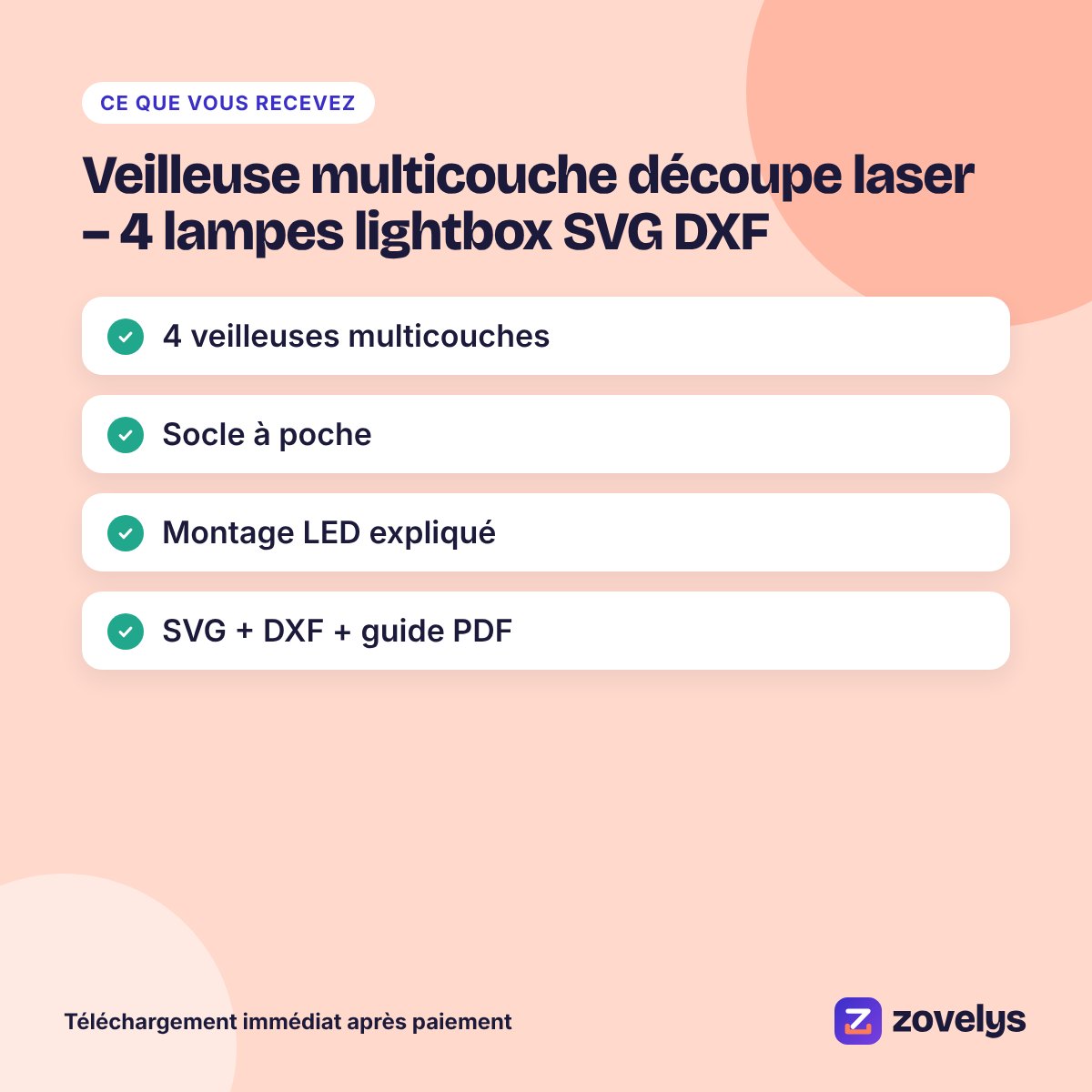 Veilleuse multicouche découpe laser – 4 lampes lightbox SVG DXF – aperçu 4