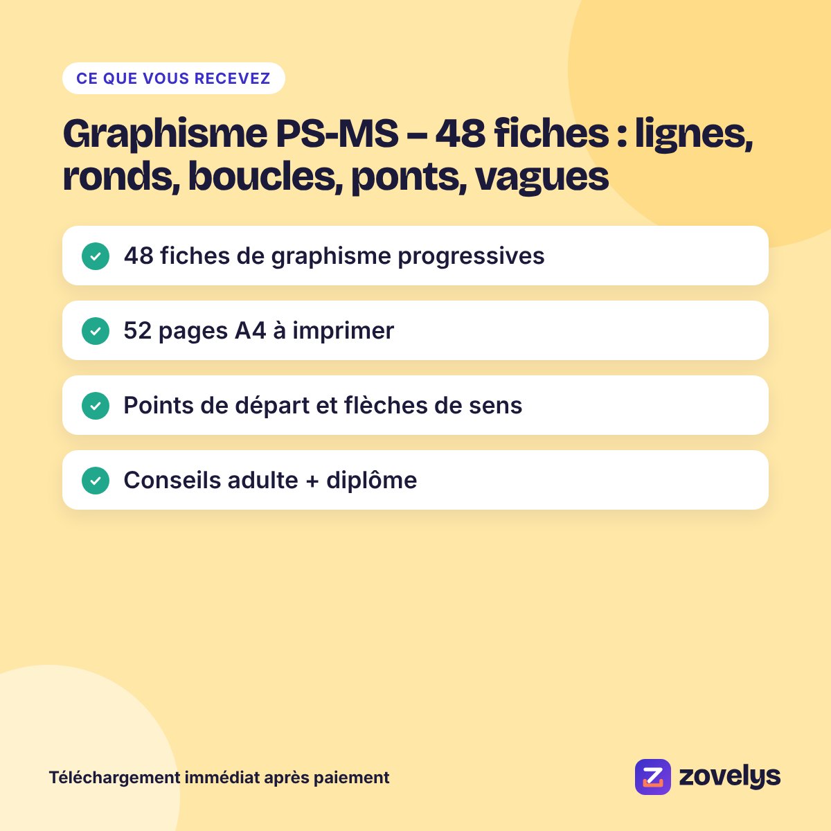 Graphisme PS-MS – 48 fiches : lignes, ronds, boucles, ponts, vagues – aperçu 4