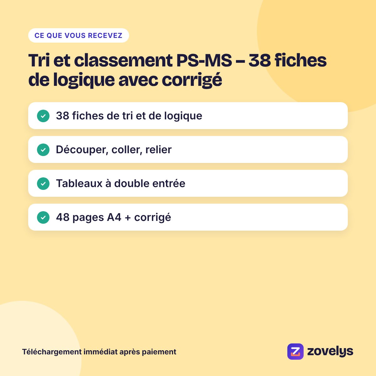 Tri et classement PS-MS – 38 fiches de logique avec corrigé – aperçu 4