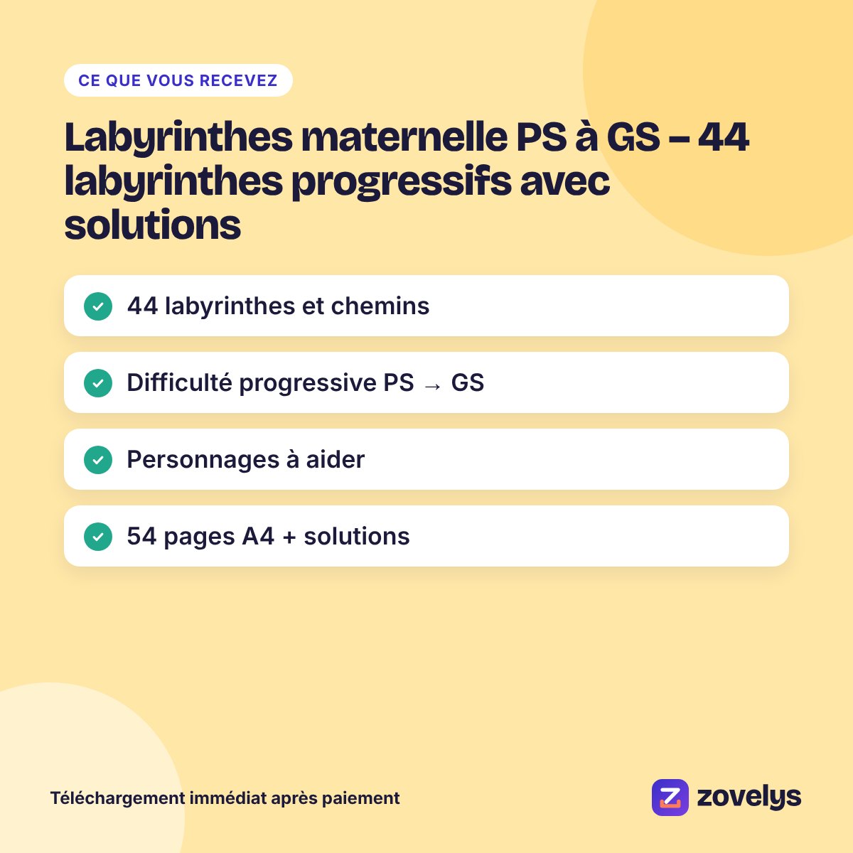 Labyrinthes maternelle PS à GS – 44 labyrinthes progressifs avec solutions – aperçu 4