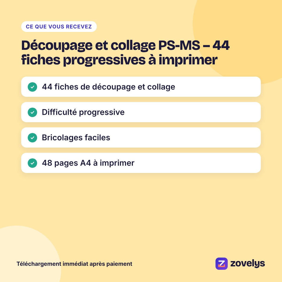 Découpage et collage PS-MS – 44 fiches progressives à imprimer – aperçu 4