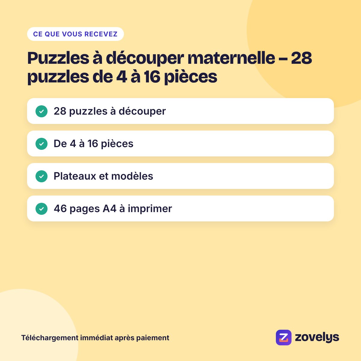 Puzzles à découper maternelle – 28 puzzles de 4 à 16 pièces – aperçu 4