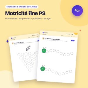 Motricité fine PS – 42 fiches : gommettes, empreintes, pointillés