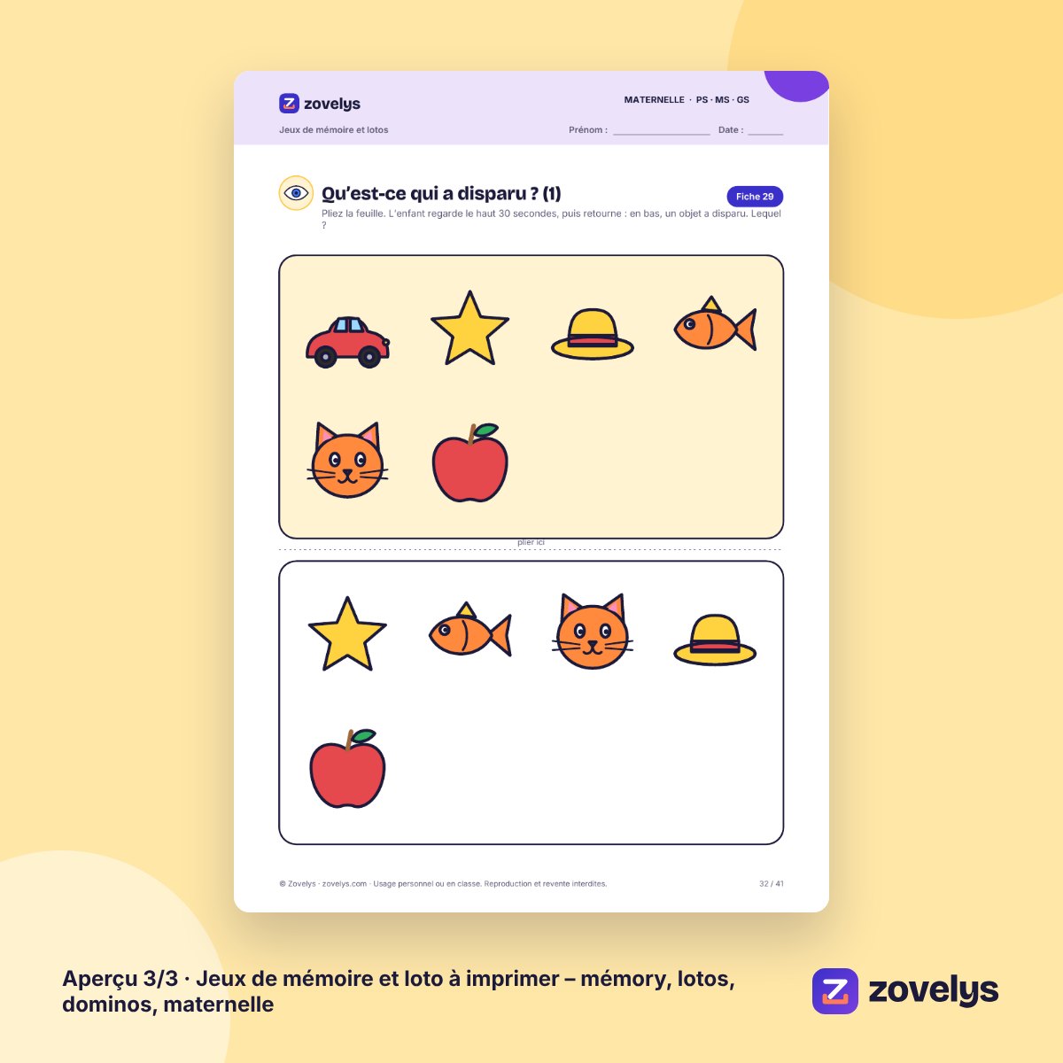 Jeux de mémoire et loto à imprimer – mémory, lotos, dominos, maternelle – aperçu 3