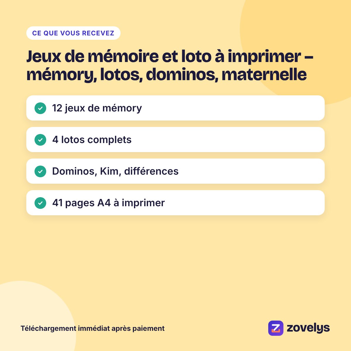 Jeux de mémoire et loto à imprimer – mémory, lotos, dominos, maternelle – aperçu 4