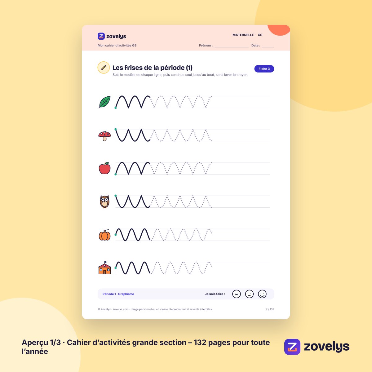 Cahier d’activités grande section – 132 pages pour toute l’année – aperçu 1