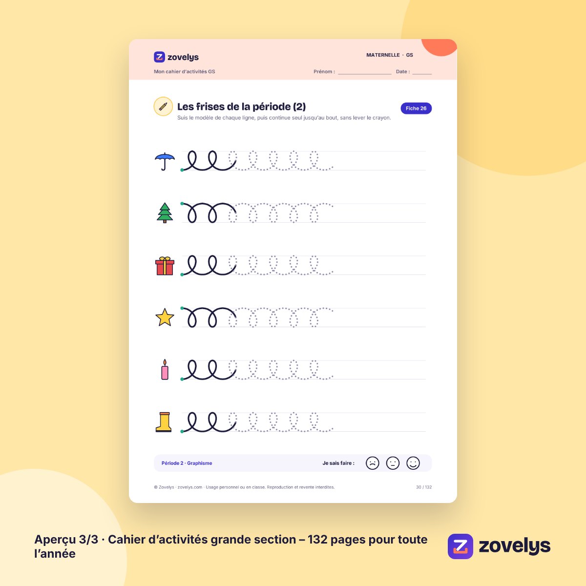 Cahier d’activités grande section – 132 pages pour toute l’année – aperçu 3