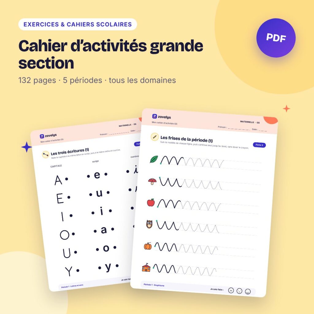 Cahier d’activités grande section – 132 pages pour toute l’année