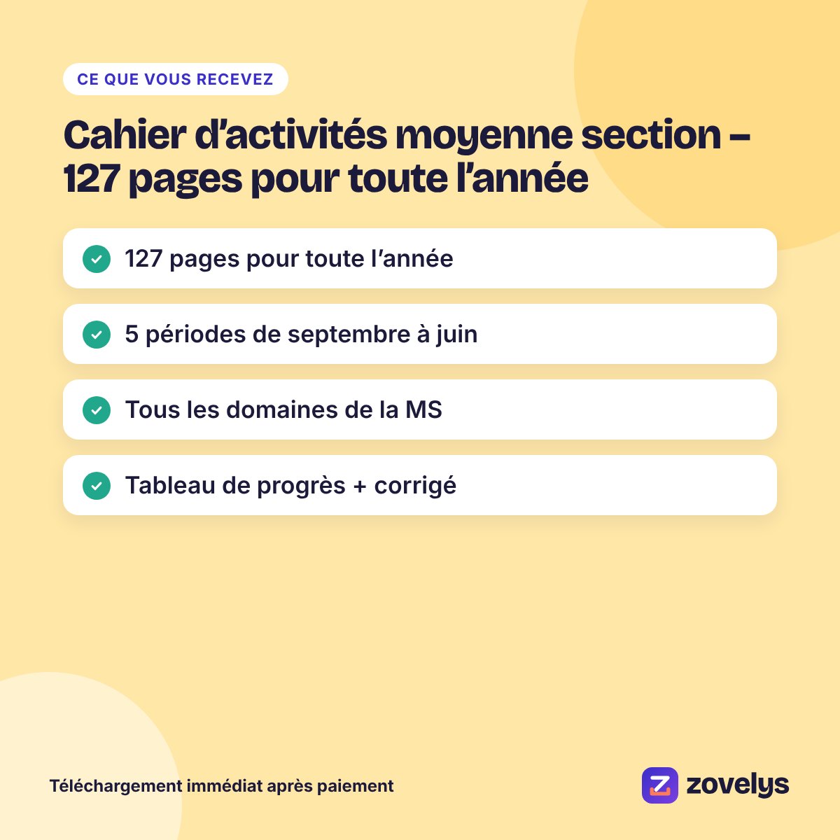 Cahier d’activités moyenne section – 127 pages pour toute l’année – aperçu 4