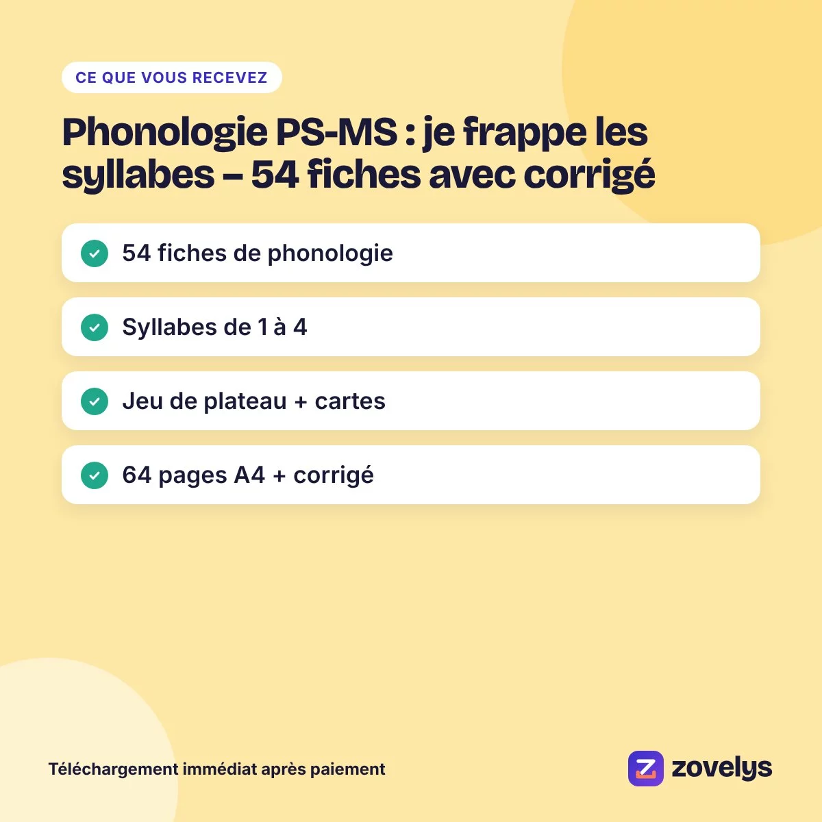Phonologie PS-MS : je frappe les syllabes – 54 fiches avec corrigé – aperçu 4