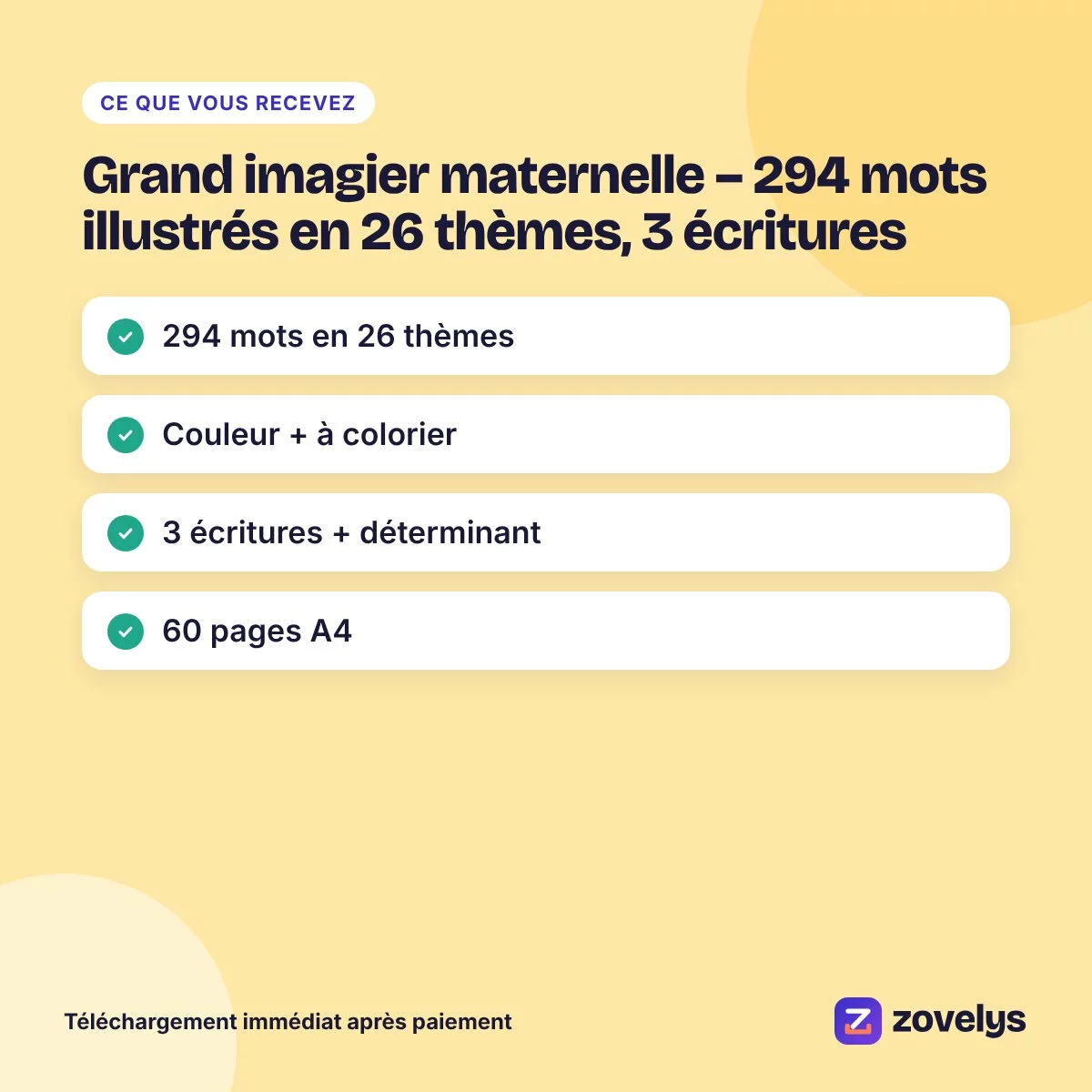 Grand imagier maternelle – 294 mots illustrés en 26 thèmes, 3 écritures – aperçu 4