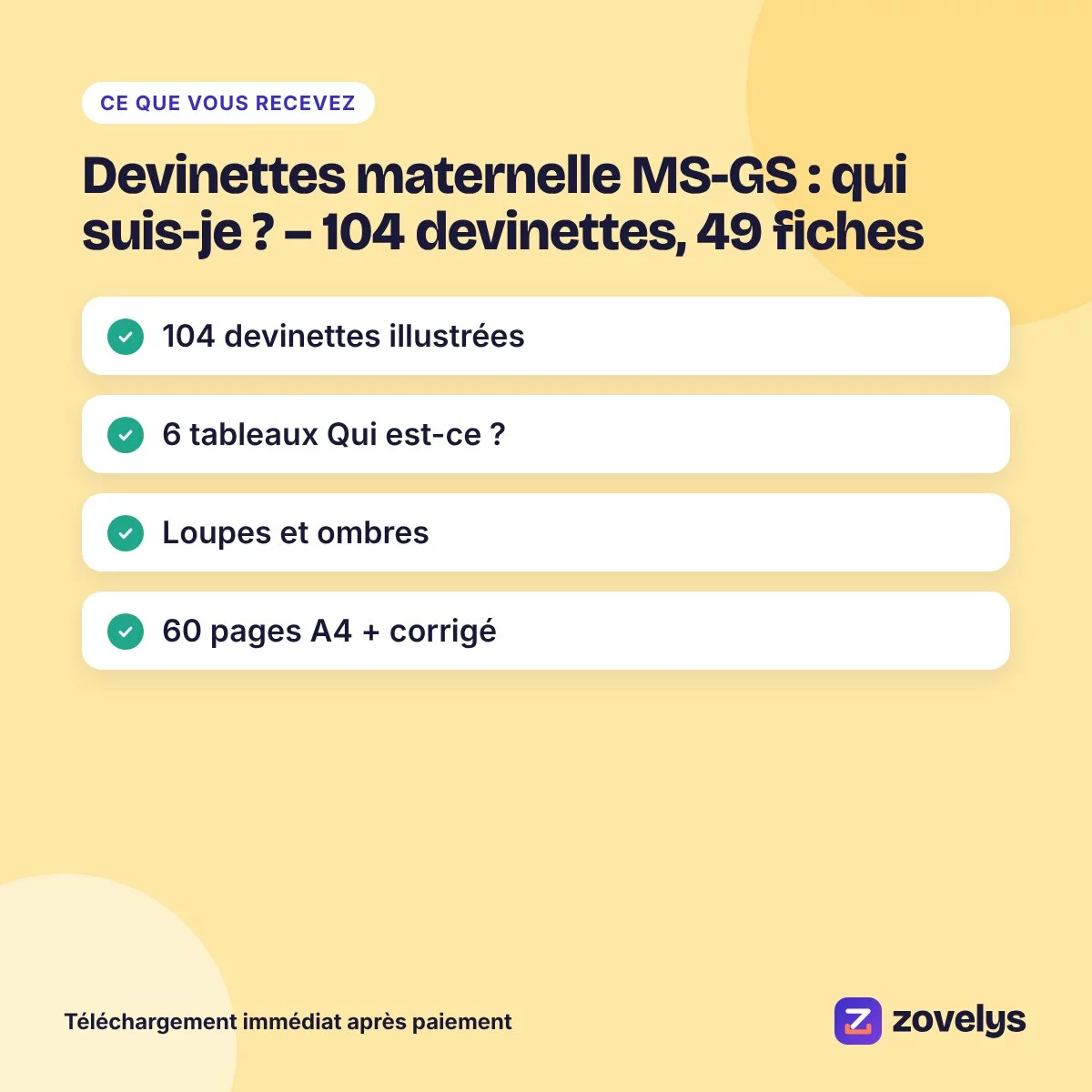 Devinettes maternelle MS-GS : qui suis-je ? – 104 devinettes, 49 fiches – aperçu 4