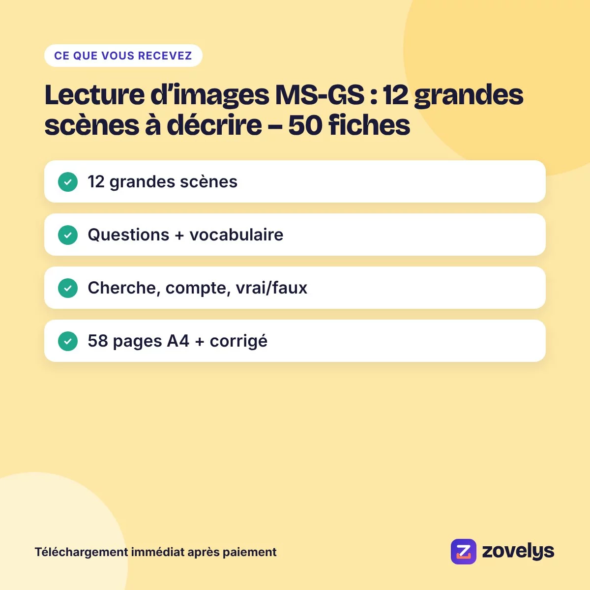 Lecture d’images MS-GS : 12 grandes scènes à décrire – 50 fiches – aperçu 4
