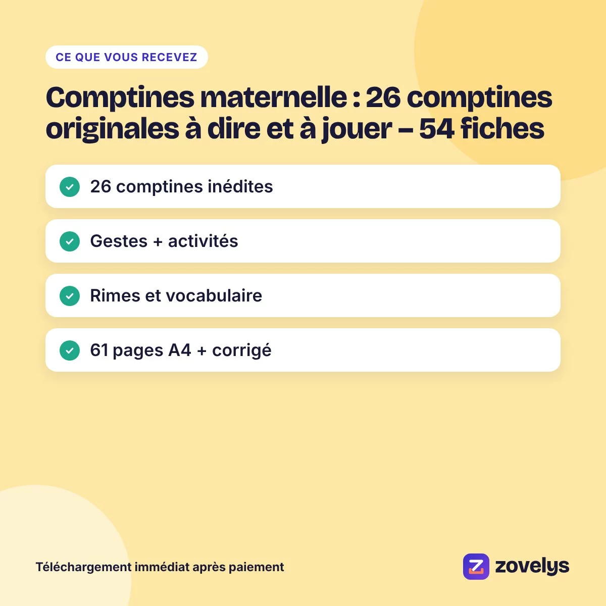 Comptines maternelle : 26 comptines originales à dire et à jouer – 54 fiches – aperçu 4