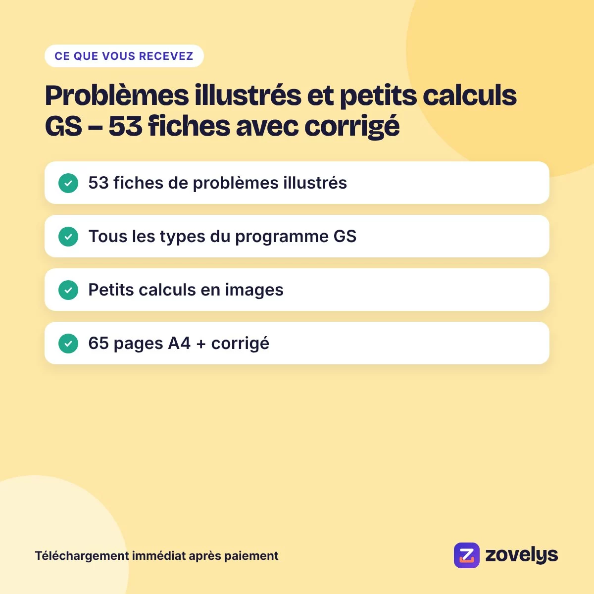 Problèmes illustrés et petits calculs GS – 53 fiches avec corrigé – aperçu 4