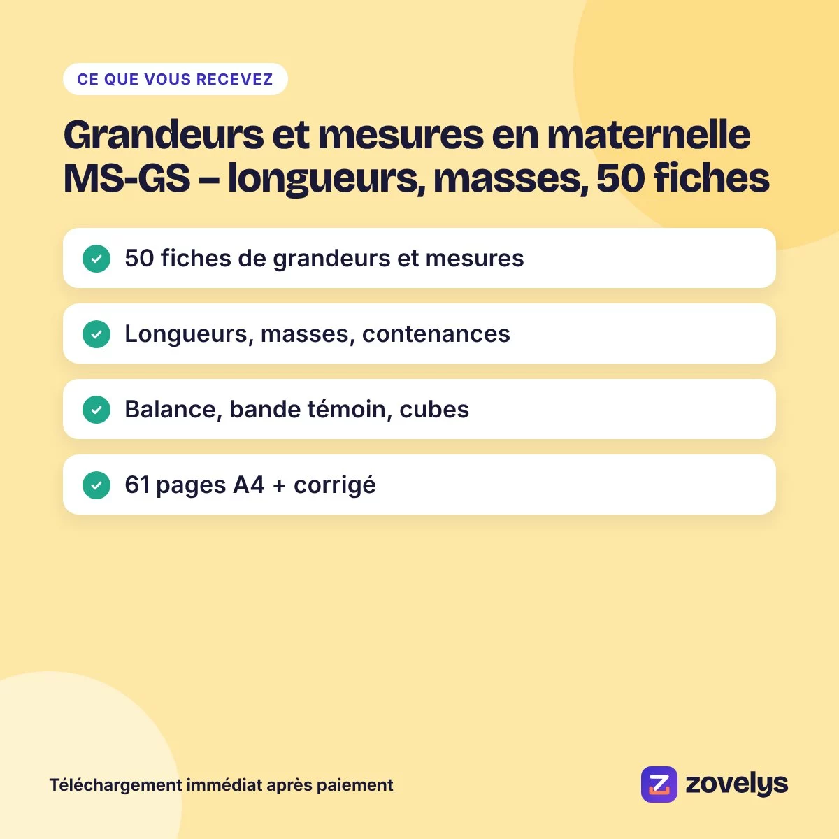 Grandeurs et mesures en maternelle MS-GS – longueurs, masses, 50 fiches – aperçu 4