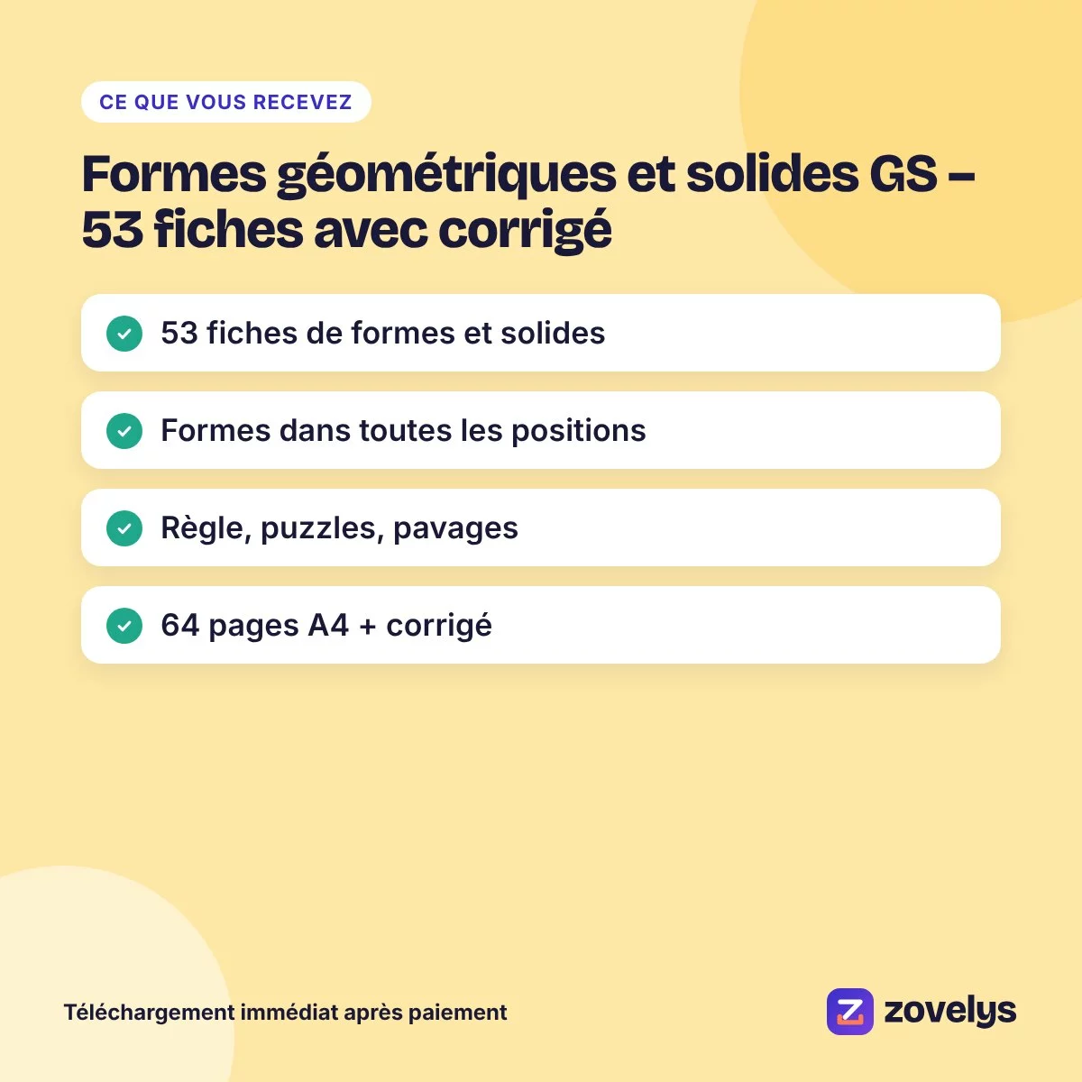 Formes géométriques et solides GS – 53 fiches avec corrigé – aperçu 4