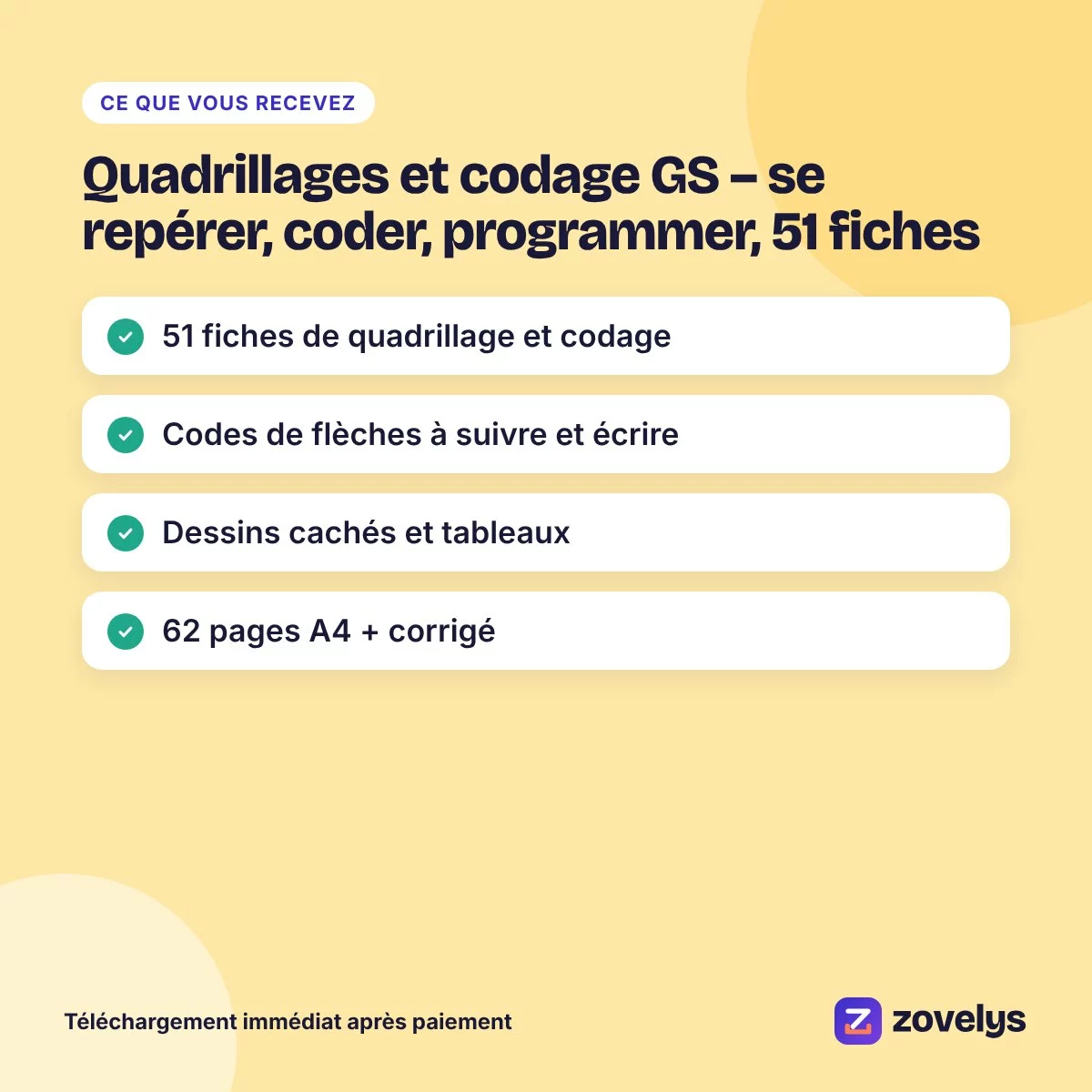 Quadrillages et codage GS – se repérer, coder, programmer, 51 fiches – aperçu 4