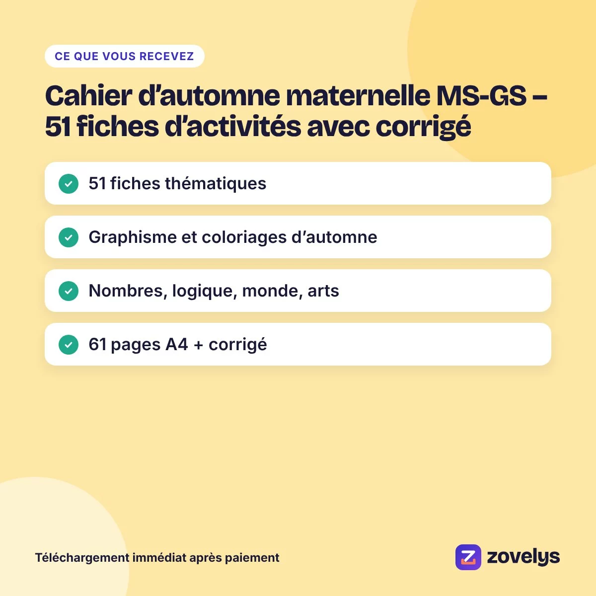 Cahier d’automne maternelle MS-GS – 51 fiches d’activités avec corrigé – aperçu 4