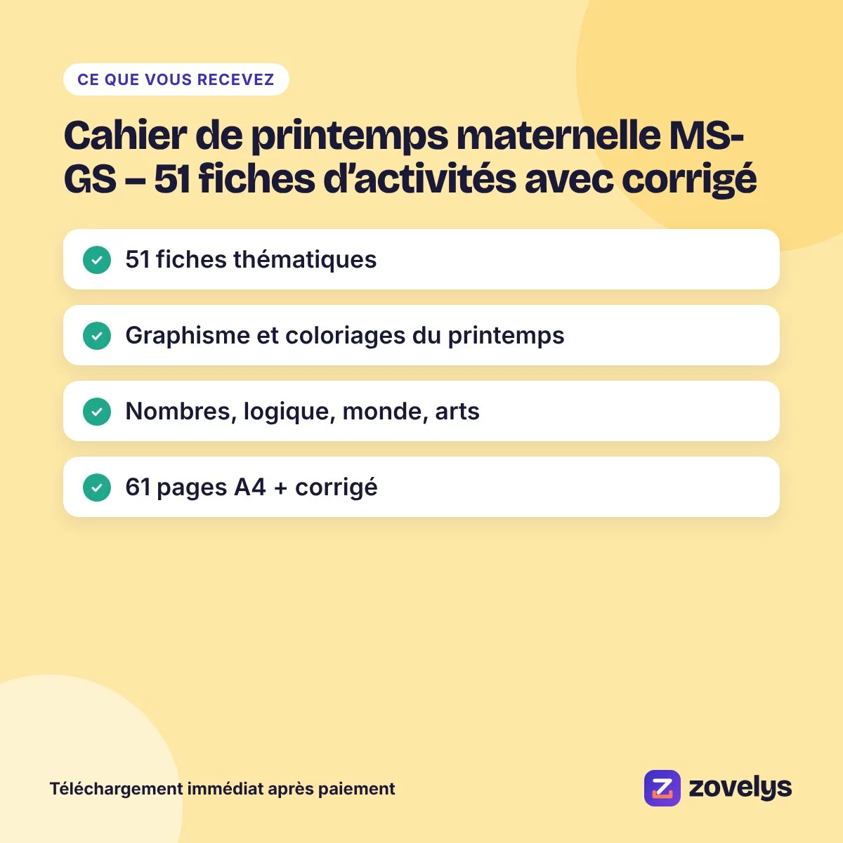 Cahier de printemps maternelle MS-GS – 51 fiches d’activités avec corrigé – aperçu 4