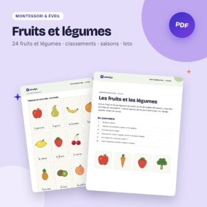 Fruits et légumes – cartes Montessori à imprimer (24 cartes + activités)