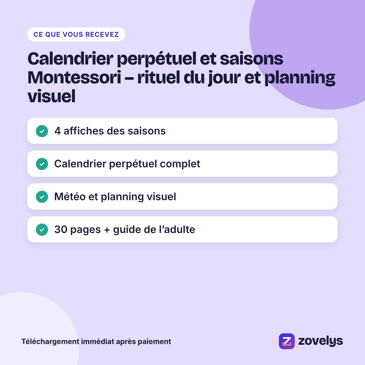 Calendrier perpétuel et saisons Montessori – rituel du jour et planning visuel – aperçu 4
