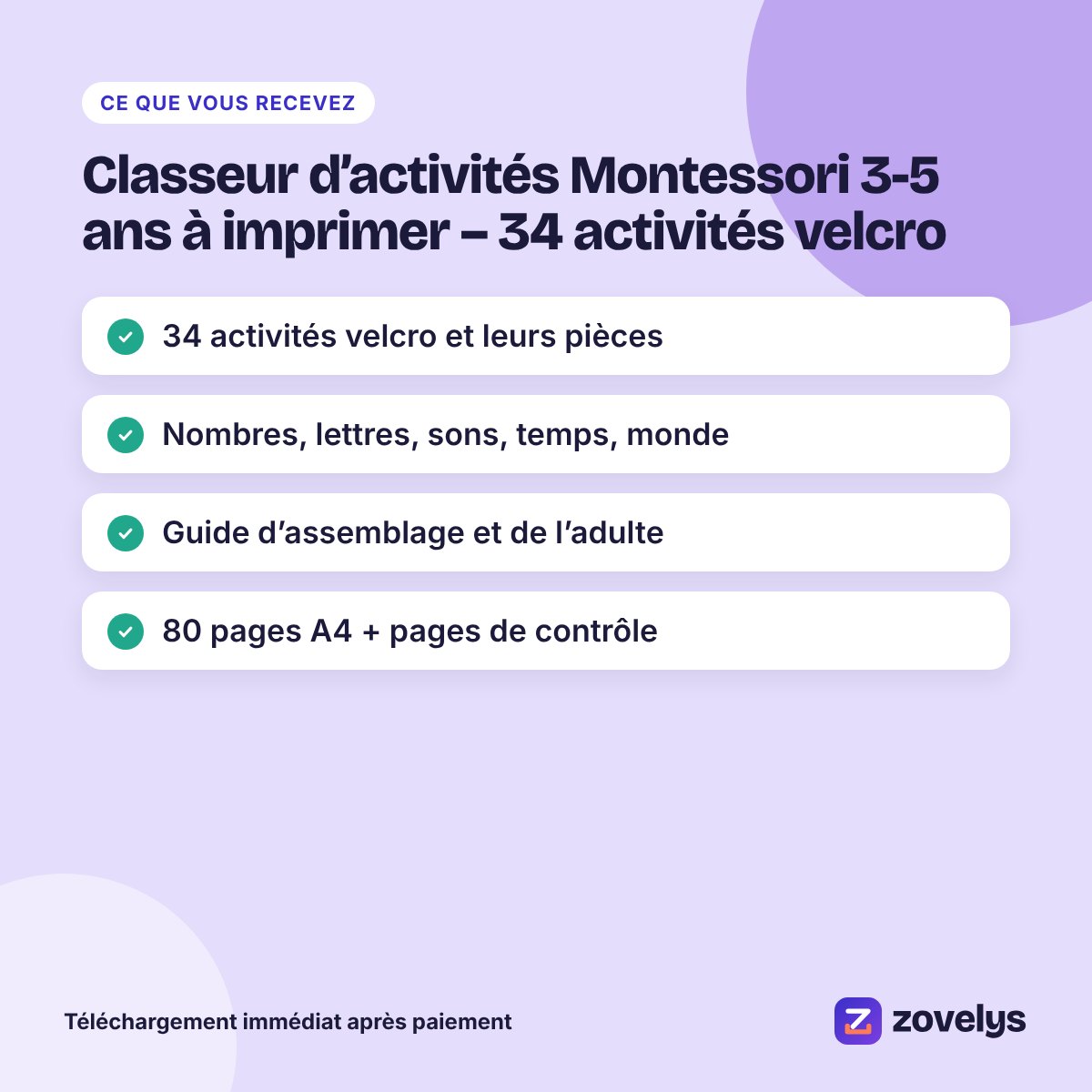Classeur d’activités Montessori 3-5 ans à imprimer – 34 activités velcro – aperçu 4