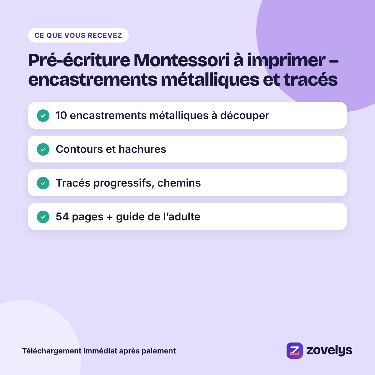 Pré-écriture Montessori à imprimer – encastrements métalliques et tracés – aperçu 4