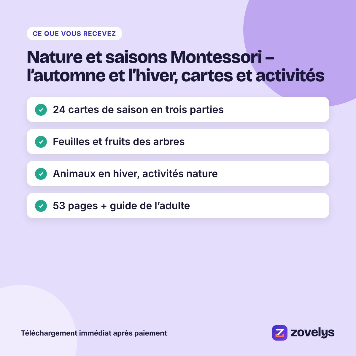Nature et saisons Montessori – l’automne et l’hiver, cartes et activités – aperçu 4