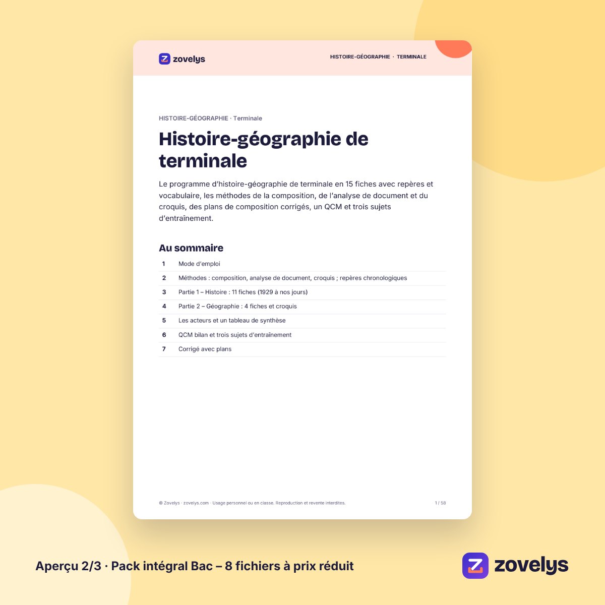 Pack intégral Bac – 8 fichiers à prix réduit – aperçu 2