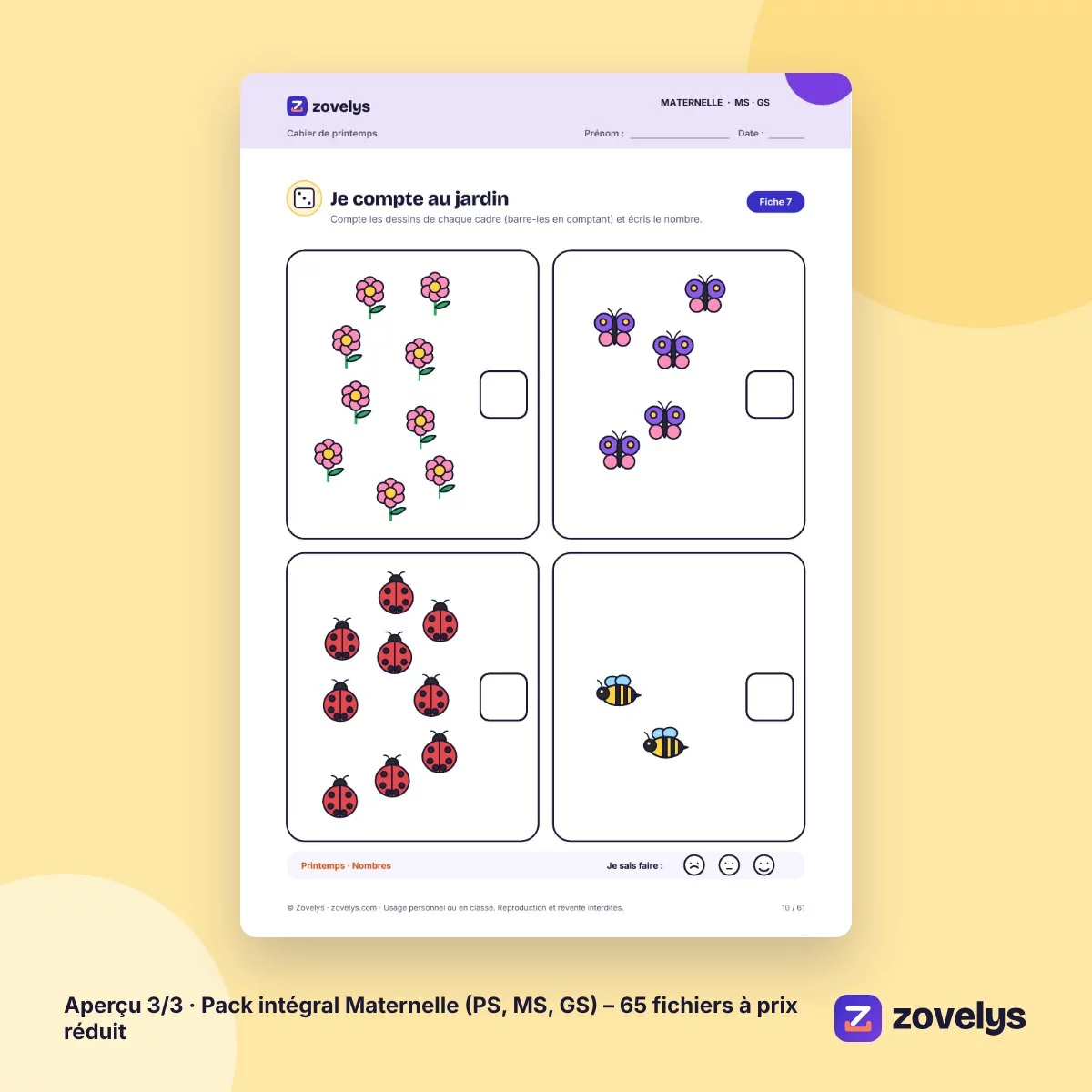 Pack intégral Maternelle (PS, MS, GS) – 65 fichiers à prix réduit – aperçu 3