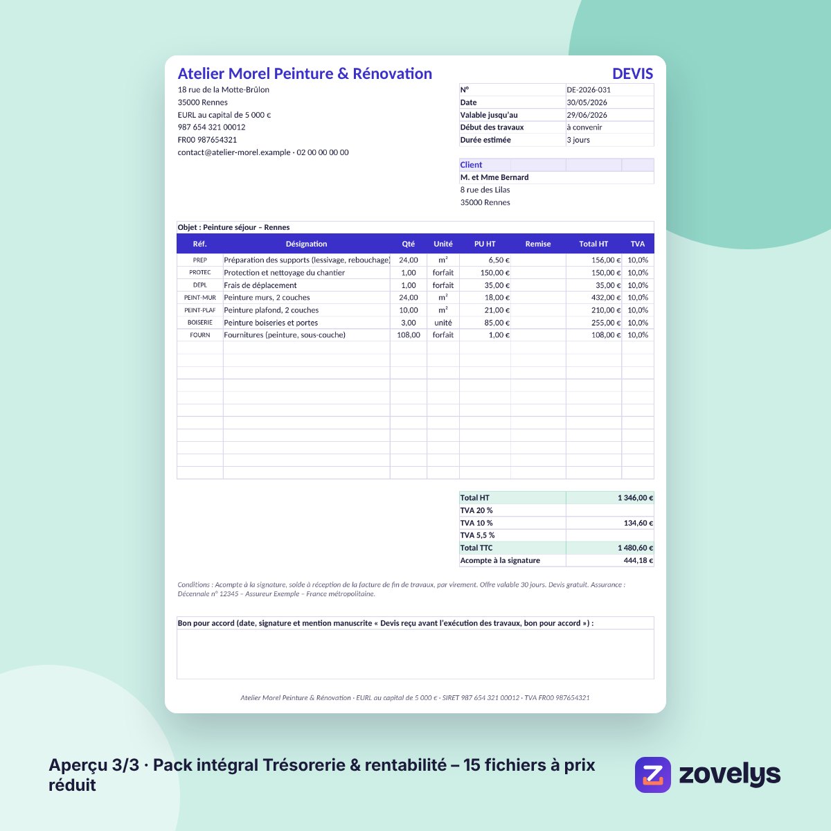 Pack intégral Trésorerie & rentabilité – 15 fichiers à prix réduit – aperçu 3