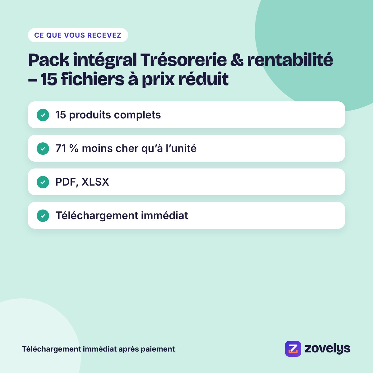 Pack intégral Trésorerie & rentabilité – 15 fichiers à prix réduit – aperçu 4