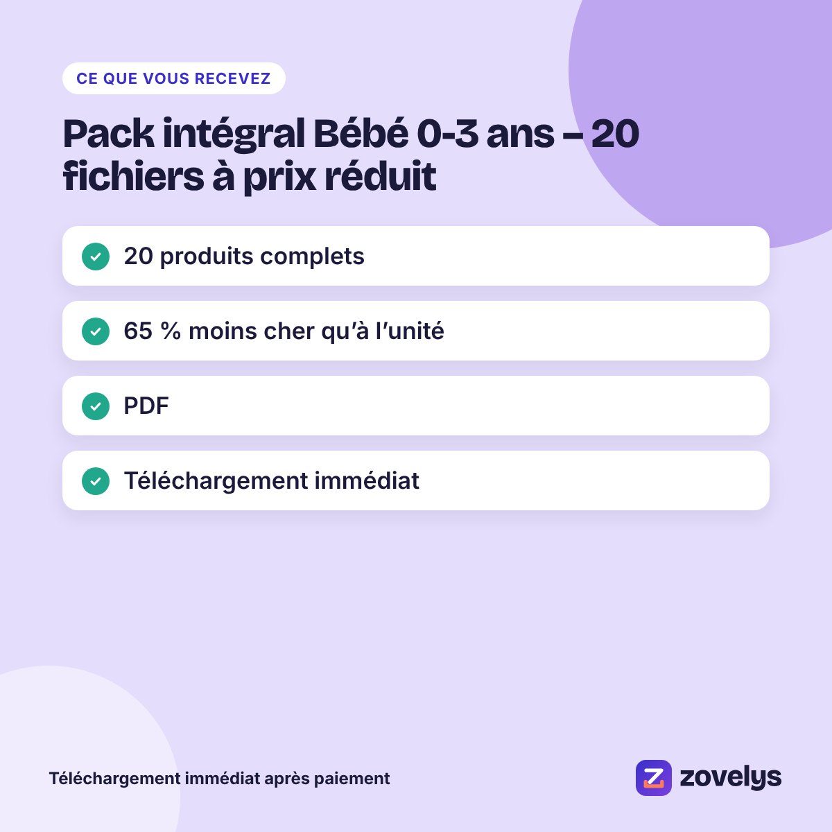 Pack intégral Bébé 0-3 ans – 20 fichiers à prix réduit – aperçu 4
