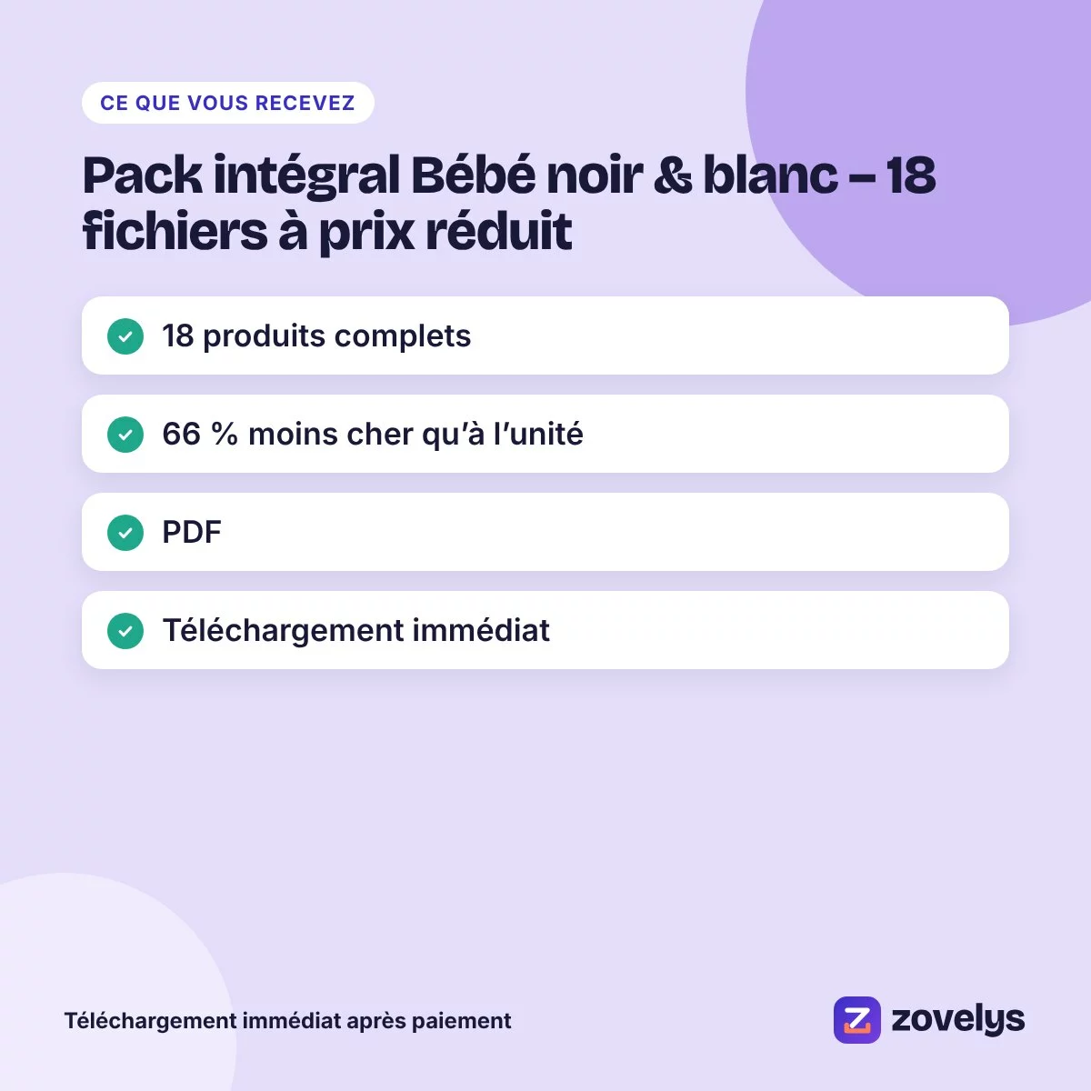 Pack intégral Bébé noir & blanc – 18 fichiers à prix réduit – aperçu 4