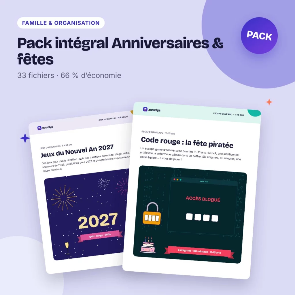 Pack intégral Anniversaires & fêtes – 33 fichiers à prix réduit