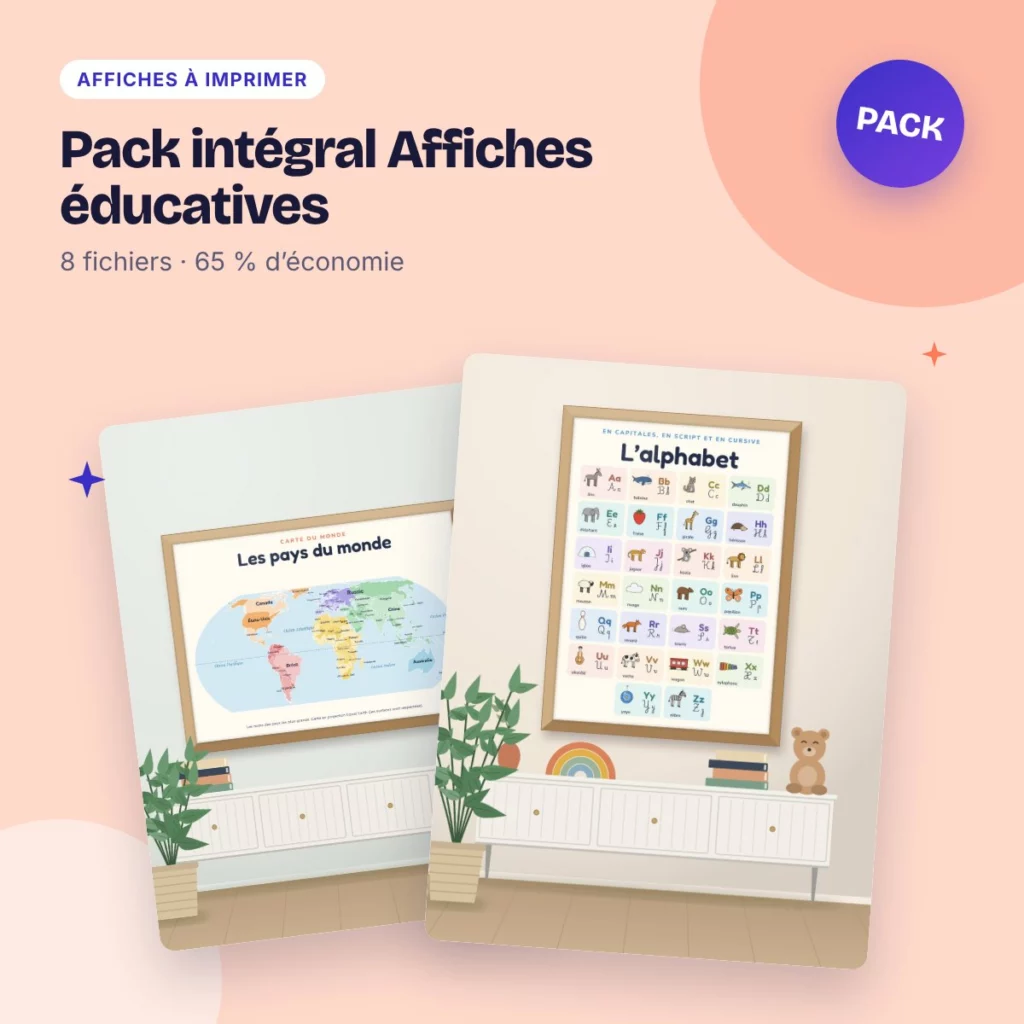 Pack intégral Affiches éducatives – 8 fichiers à prix réduit