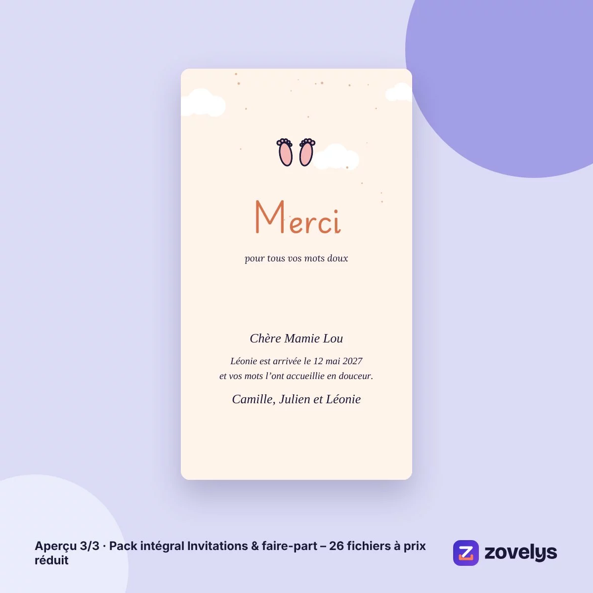 Pack intégral Invitations & faire-part – 26 fichiers à prix réduit – aperçu 3