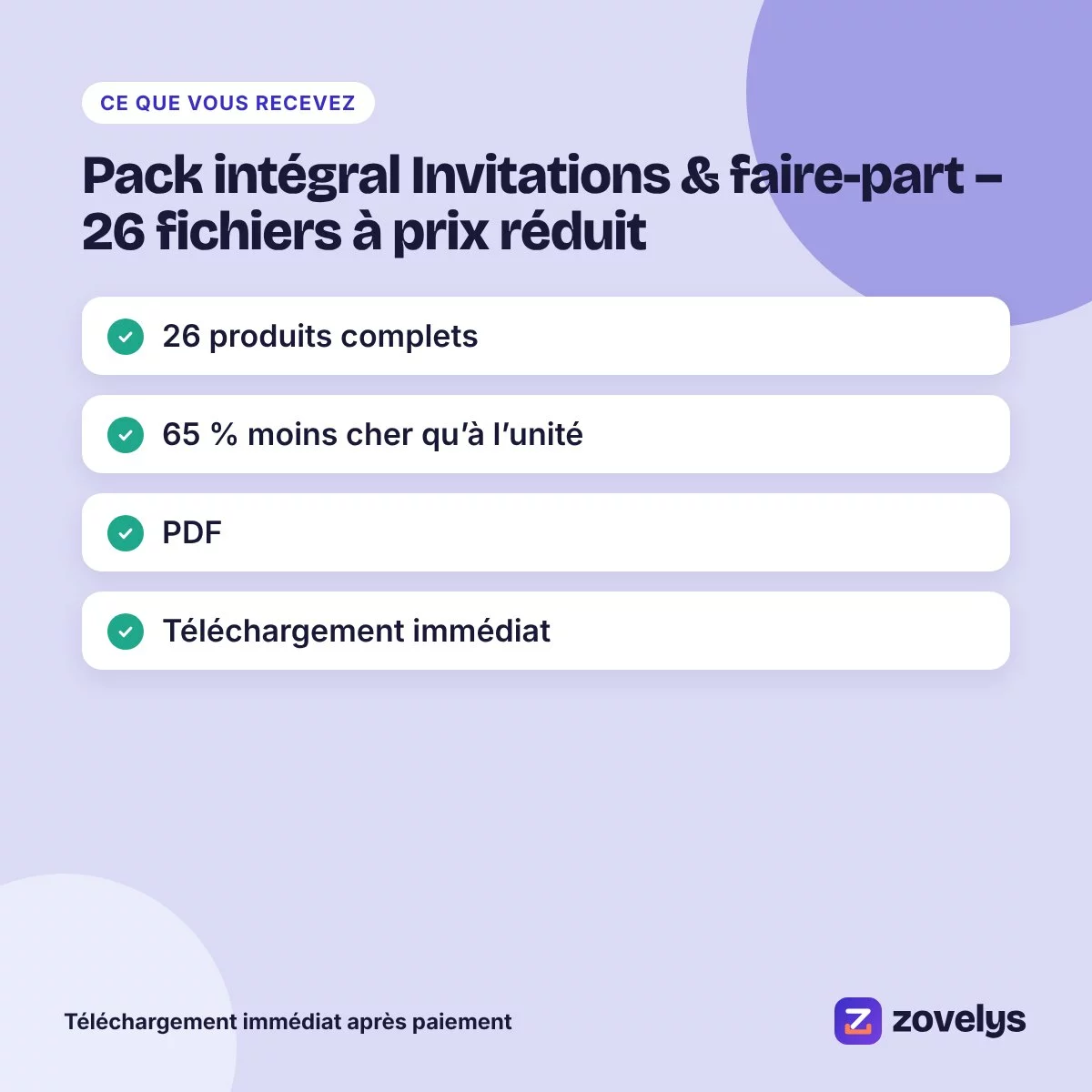 Pack intégral Invitations & faire-part – 26 fichiers à prix réduit – aperçu 4