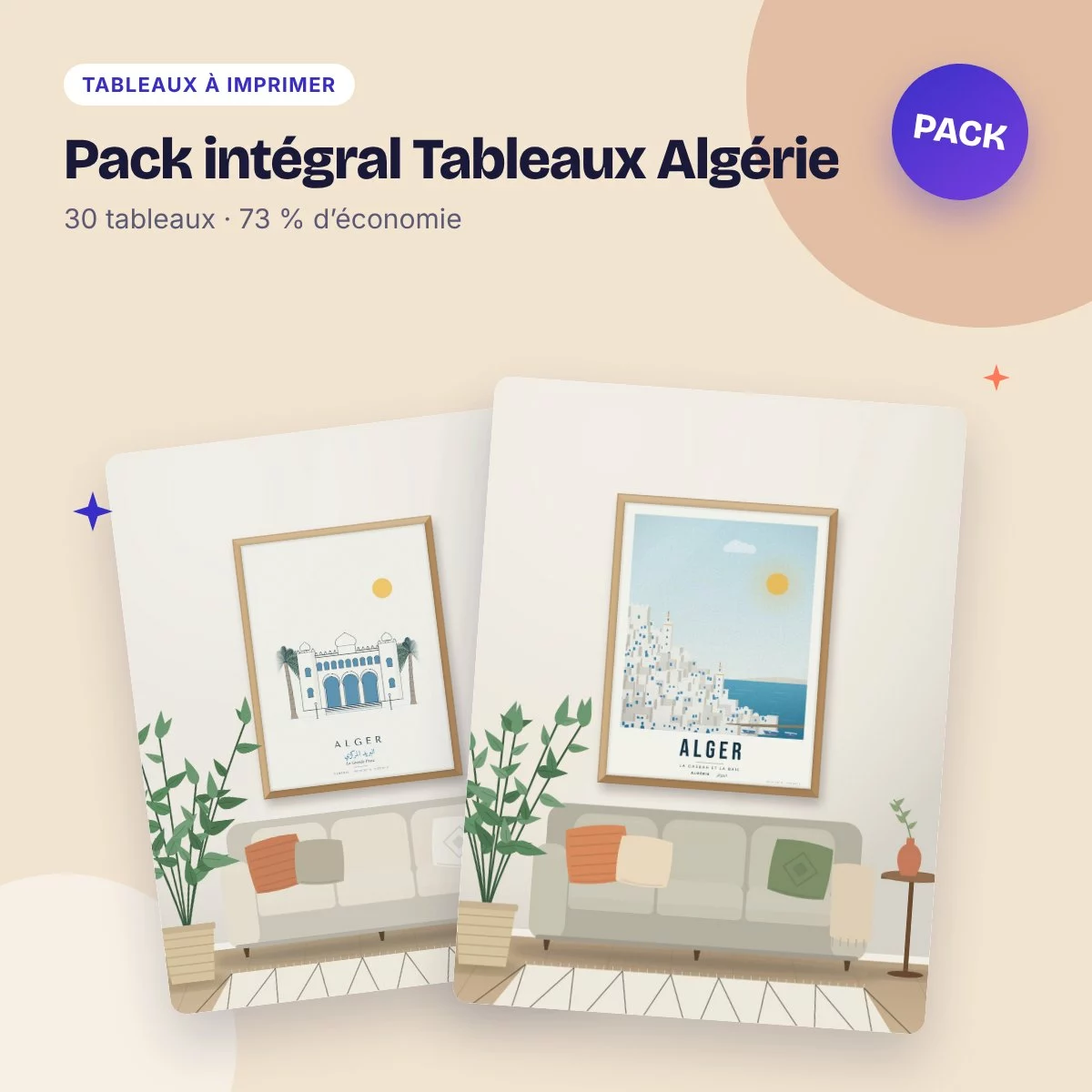 Pack intégral Tableaux Algérie – 30 tableaux à prix réduit