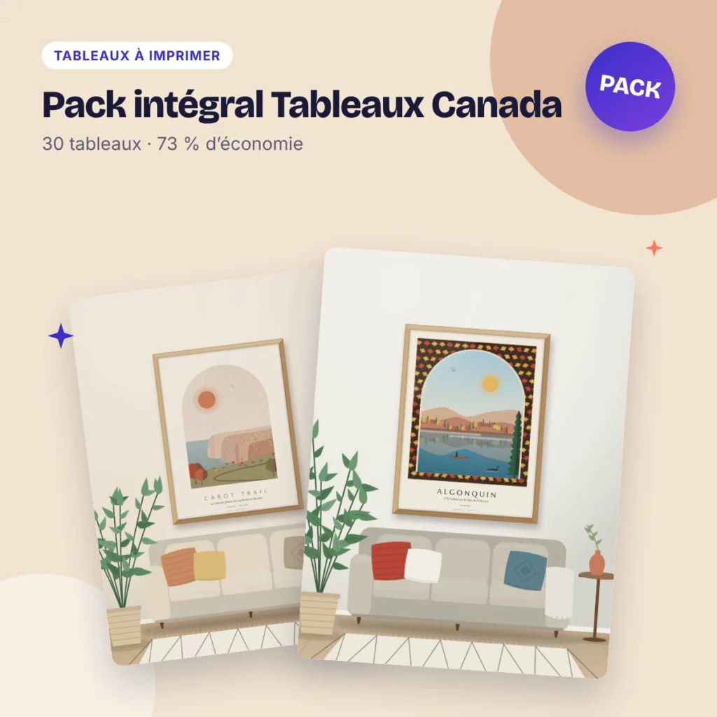Pack intégral Tableaux Canada – 30 tableaux à prix réduit