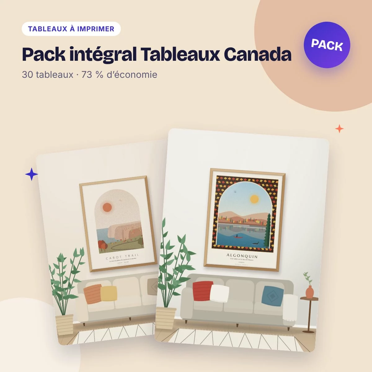 Pack intégral Tableaux Canada – 30 tableaux à prix réduit