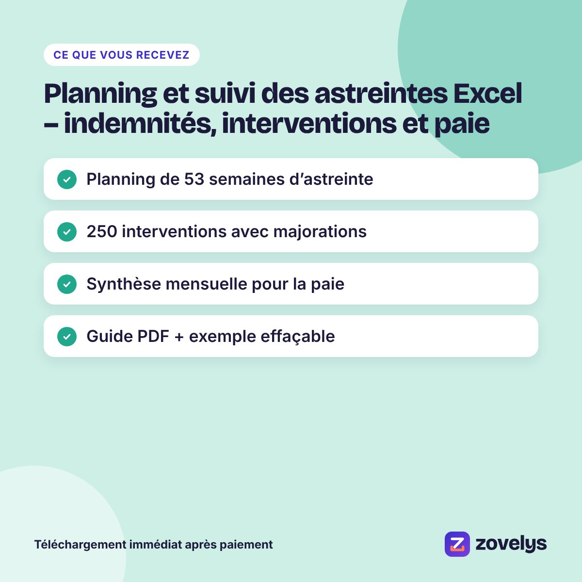 Planning et suivi des astreintes Excel – indemnités, interventions et paie – aperçu 4