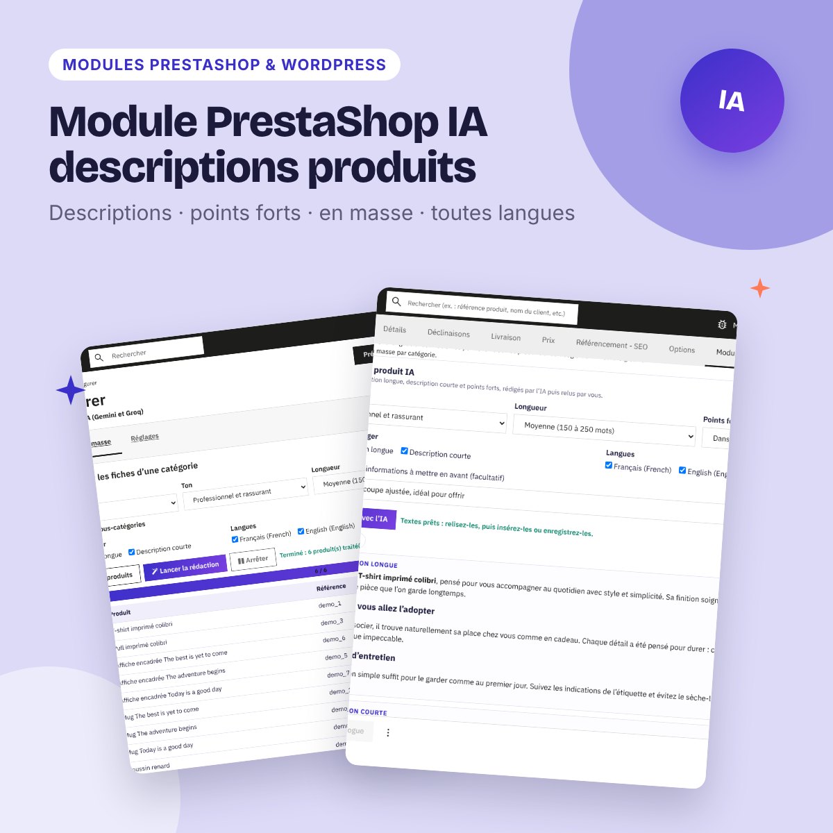 Module PrestaShop IA descriptions produits – Gemini et Groq gratuits (PS 8 et 9)