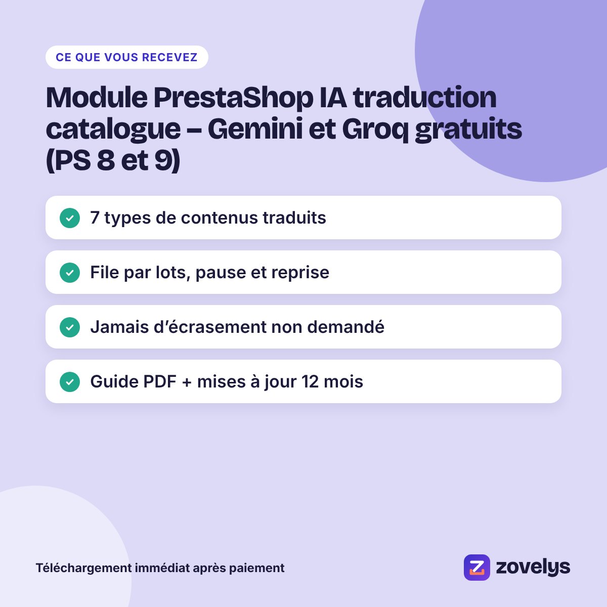 Module PrestaShop IA traduction catalogue – Gemini et Groq gratuits (PS 8 et 9) – aperçu 4