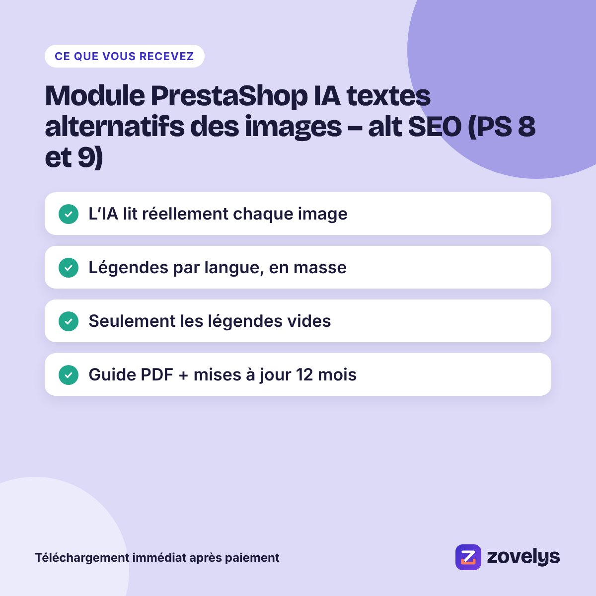 Module PrestaShop IA textes alternatifs des images – alt SEO (PS 8 et 9) – aperçu 4