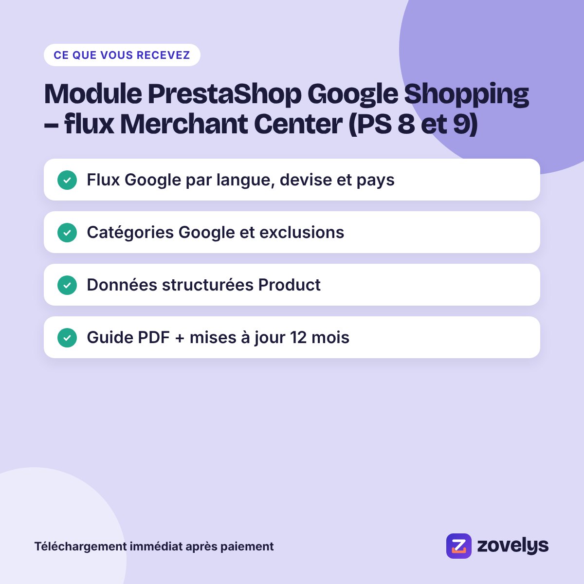 Module PrestaShop Google Shopping – flux Merchant Center (PS 8 et 9) – aperçu 4