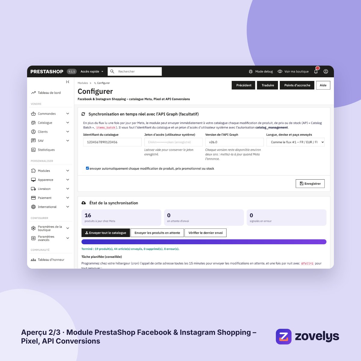 Module PrestaShop Facebook & Instagram Shopping – Pixel, API Conversions – aperçu 2
